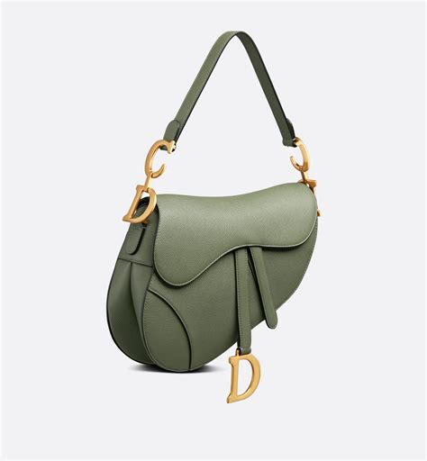 dior saddle bag olive green|CHRISTIAN DIOR Grained Calfskin Mini Soft Saddle Bag Olive .